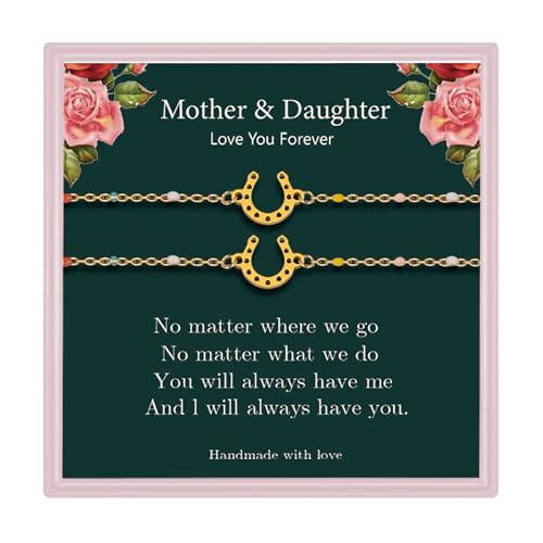 Image of Matching Mother Daughter Bracelets for 2 Daughter and Mother Jewelry for Daughter Gifts From Mom, Inspirational Jewelry for Daughter Mother Gift