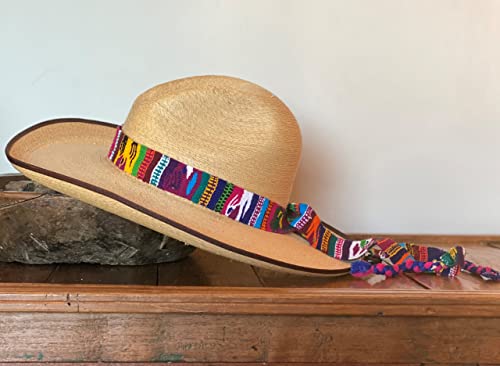 Colorful Hat Bands, Traditional Guatemalan Handmade Hatband, Wrap Around Self Tie, Belt, Birds, Girl and Boy Motifs,2