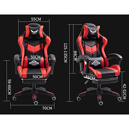 Silla giratoria móvil reclinable con reposapiés ajustable para escritorio 3