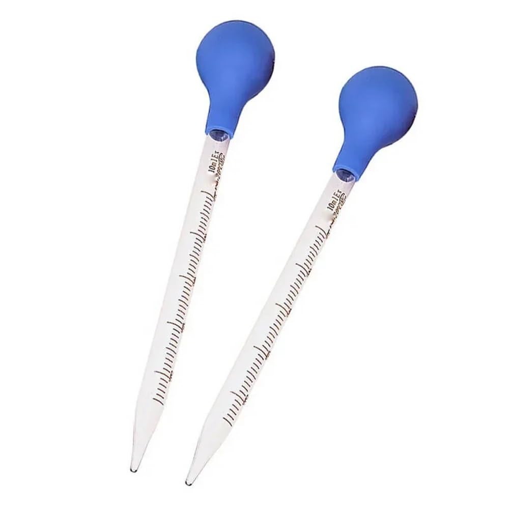 Pipeta de transferencia de vidrio, Pipetas de Vidrio Gotero Multicolor 1-10ml(2ml 2pcs)