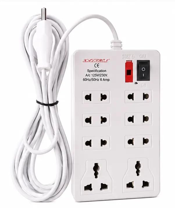 8 Socket Extension Board with 2 Meter Heavy-Duty Cable | 6A Multi Plug Power Strip for Home, Office & Kitchen | Universal Power Extension Box for Mobile, Laptop, TV & Appliances | Shockproof Design-picture-28