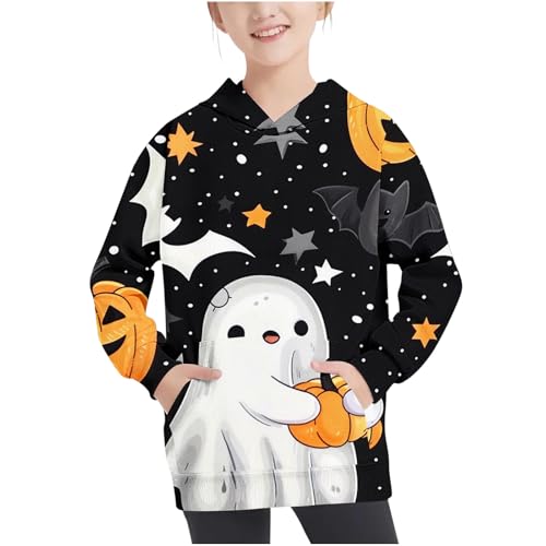 Teen Girl Hoodies Trendy Casual Long Sleeve Cute Halloween Print Graphic Tops Funny Loose Pocket Hooded Sweatshirts2