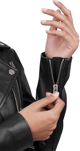 Blingsoul Peplum Leather Jacket Women - Real Lambskin Asymmetrical Coat for Womens image 4