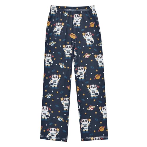 ZZXXB Space Astronaut Panda Boys Long Pants Soft Trousers Elastic Waist Kids Lounge Bottoms with Pockets S-XL