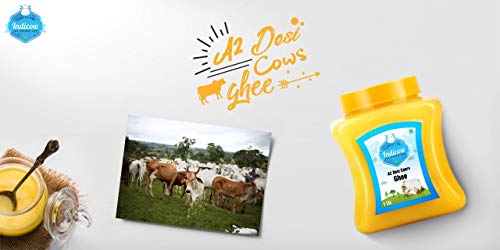 Image of Indicow Organic Dairy Foods A2 Desi Cow Ghee Recognized by Startup India (2 Packs of 1 L)