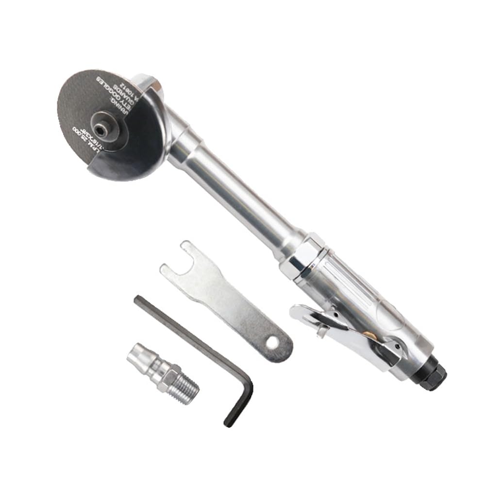 Jnchdghwa Silver 3Inch Pneumatic Cutter Machine Tool Polishing Grinder Loader, Long Handle Cutting Angle Grinder Grinding Wheel Machine
