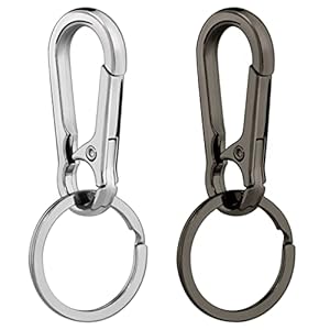 Hapeper Metal Keychains Keyring Key Chain Ring Holder Organizer for Home Car Keys, Key Finder, 2 Pieces