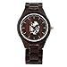 Produktbild FMXKSW Holzuhr, Herrenuhr Full Wood Watch Schwarzes Ebenholz Holzarmband Mode Quarz Analog Casual Business Clock Retro Armbanduhr, schwarzes Holz