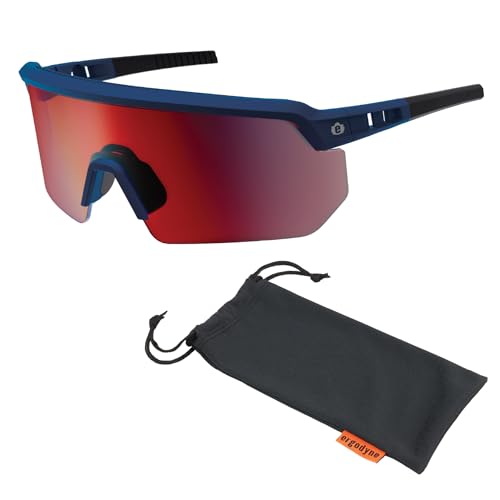 Ergodyne AEGIR Anti Fog, Anti Scratch Safety Sunglasses, High Contrast Color Enhancing Mirrored Lenses, z87.1, Microfiber Bag by Ergodyne - Used condition - US$28.80