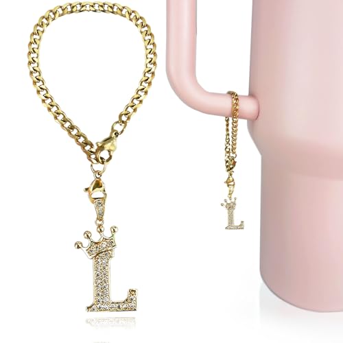 LUHOHI Cup Charms for Stanley Handle- Crown Letter Charms