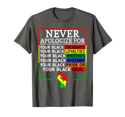 Never Apologize For Your Blackness Black History Month 2023 Camiseta