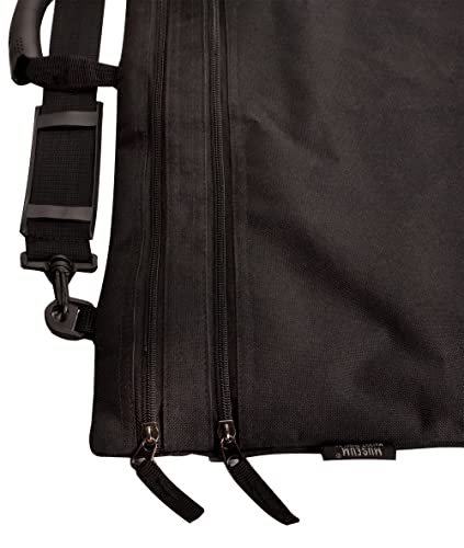Soho Urban Artist Art Portfolio Case Artwork Tote Bag, Heavy Duty Nylon, 2 Zippered Pockets, Handle & Shoulder Strap Lightweight Large Capacity For Drawings, Posters, 23X31 Inches Black #TOP3