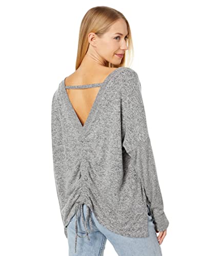 Haut col V gris taille XS ajusté pour valoriser la silhouette - 3