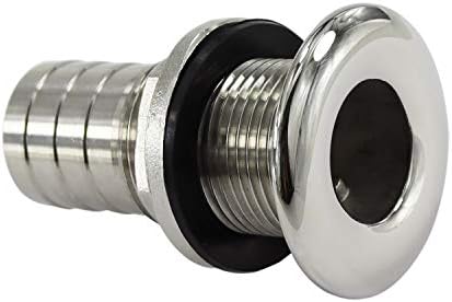 keehui 316 Stainless SteelCombo Stainless Steel 1" ID Thru-Hull Fitting w/Nut with Gasket for Boats, Yachts, Marine