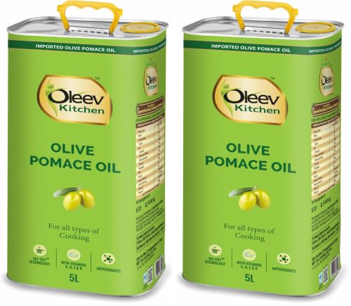 Image of Oleev Olive Pomace Oil, for Everyday Healthy Cooking, Tin, 5L (Pack of 2)