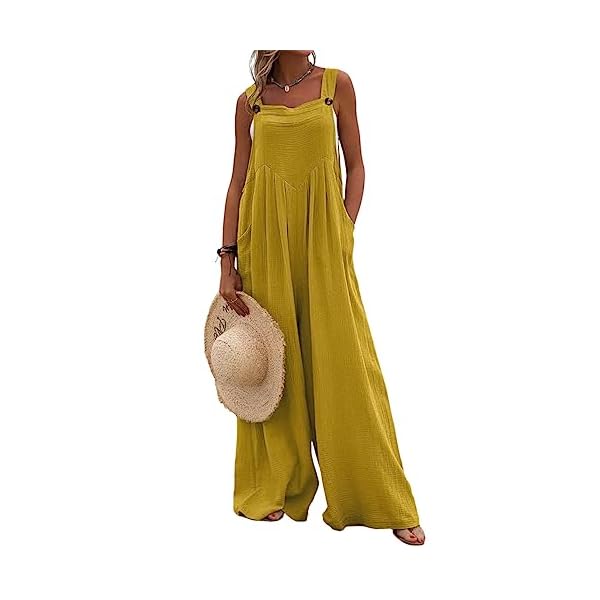 Dokotoo-Womens-Casual-Loose-Overalls-Jumpsuits-Adjustable-Straps-Wide-Leg-Long-Pant-Rompers-With-Pockets Dokotoo Womens Plus Size Green Jumpsuits for Women Overalls Loose Casual Adjustable Straps Wide Leg One Piece Solid Jumpsuit Long Pant Rompers with Pockets XX-Large