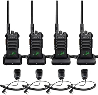 Retevis RT86 Two Way Radios Long Range Rechargeable,High Power Heavy Duty 2600mAh 2 Way Radios,Remote Alarm Walkie Talkies Adults with Shoulder Mic(4 Pack)