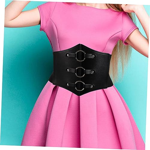 VANZACK Vintage Corset Belt Wide Elastic Waist Cincher Imitation Leather Retro Renaissance Style for Dresses Shirts Cosplay Steampunk3
