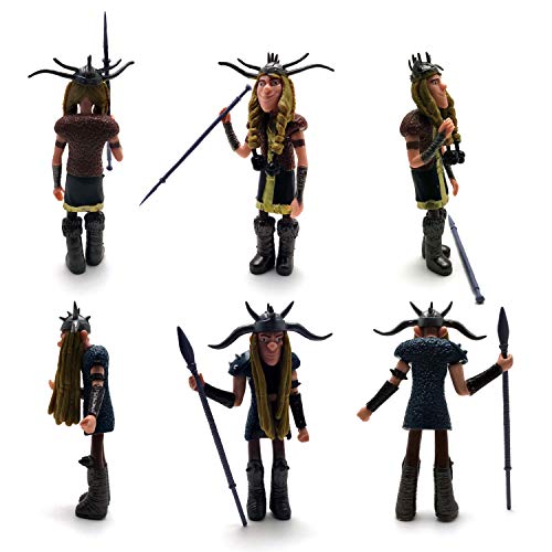 Toysvill Vikings Collection - Action Figures - Hiccup, Astrid, Stoick, Gobber, Snotlout, Fishlegs, Tuffnut & Ruffnut Toys (Set of 8 pcs)