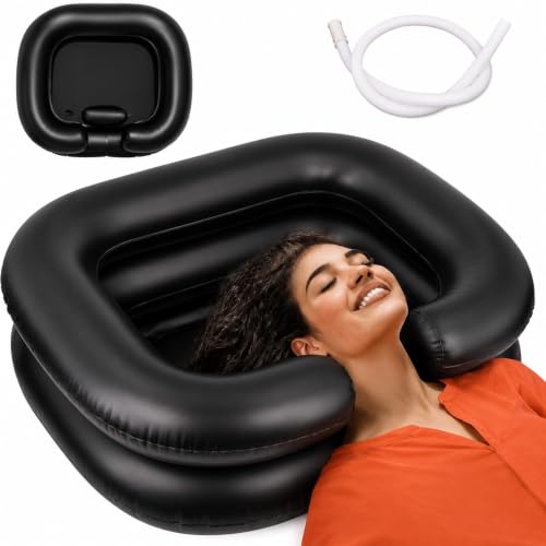 Image of Suicune Inflatable Shampoo Basin Set - Portable Shampoo Bowl, Inflatable Hair Washing Basin for Bedridden, Elderly, Disabled and Handicapped, Portable Hair Washing Sink for Dreadlocks