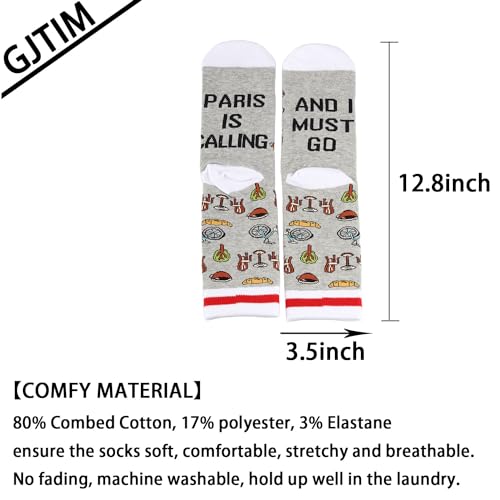 GJTIM Paris Trip Vacation Socks - Novelty Paris Is Calling I Must Go - France Vacation Gift for Her2