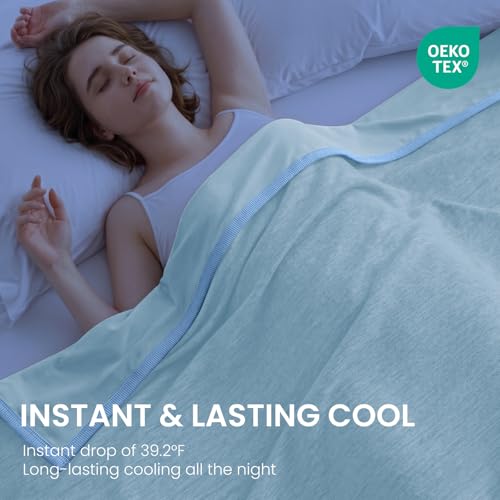 Image of Topcee Cooling Blanket Queen Size 90 inchx90 inch for Hot Sleepers Summer Blanket