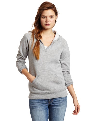 Soffe MJ Juniors Rugby Fleece Deep V Hoodie, Oxford, Large