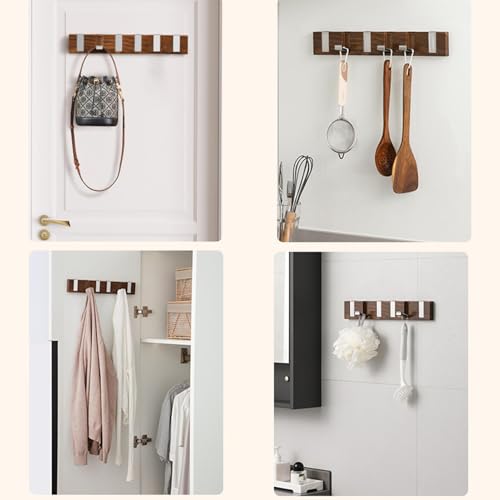 Soporte para llaves de pared aspecto madera perchero sin agujeros dormitorio 8