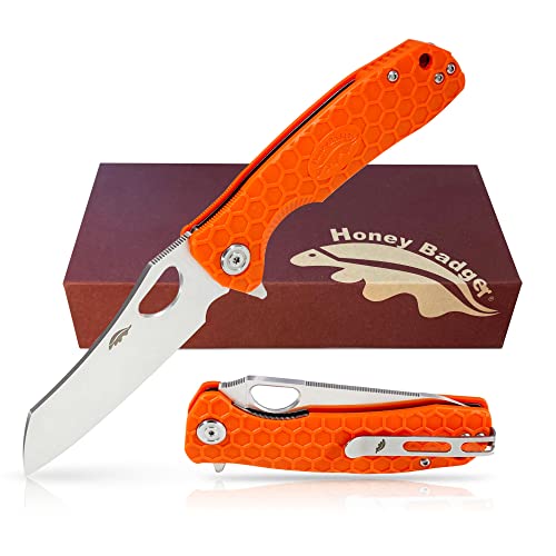 Western Active Honey Badger Knife - Flipper Wharncleaver Pocket Knife, EDC Hunting with 3.6