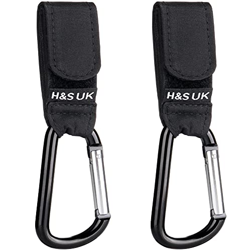 H&S 2 x Buggy Clips for Pram & Stroller - Pushchair & Pram Handle Clip - Stroller Hooks - Buggy Clips Hooks