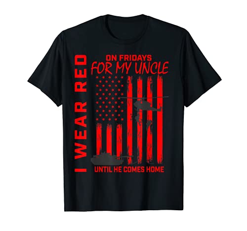 Red Friday Tío Militar Tropas Recuerdan Despliegue Bandera de Estados Unidos Camiseta