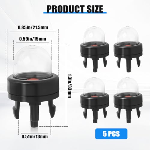 188-512-1 Primer Bulb Compatible with Ryobi 791-683974B 683974B Walbro Homelite Wt-23a Wyj-33 Wyj-86 Oregon 49-088 Stens 615-764 Poulan Echo Craftsman Weedeater Trimmer by Podoy (Pack of 5)