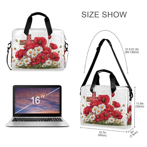 Maletín para portátil con estampado floral y múltiples bolsillos miniatura 4