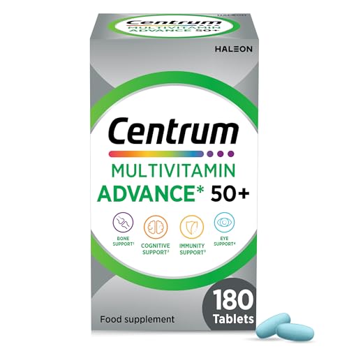Centrum Advance 50+ Multivitamin & Mineral Tablets Vitamins for Adults Over 50 With Vitamin D C & Zinc 180 Tablets (Packaging may vary)