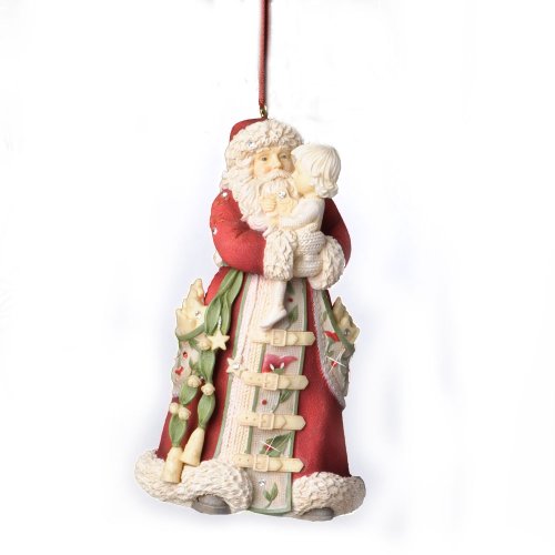 Enesco Heart of Christmas Santa with Child Ornament, 4.53-Inch
