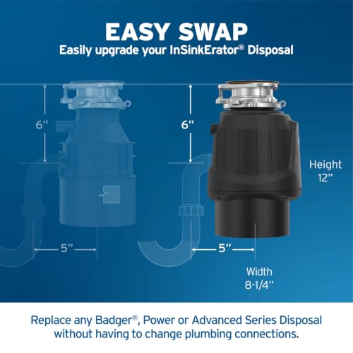 Image of InSinkErator Power .75HP with power cord, 3 /4 HP Garbage Disposal, Power Series EZ Connect Continuous Feed Food Waste Disposer