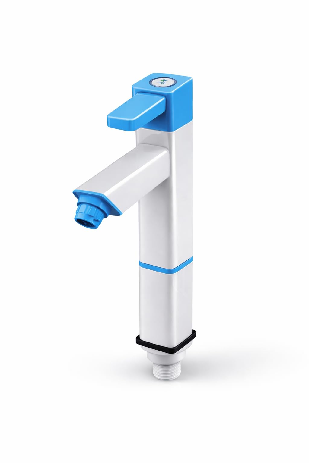 YANA PTMT Long Pillar Cock for Wash Basin | 17 Inch Table Top Tap | Quarter Turn, 20mm Cartridge | Rust-Free Bathroom Faucet (White & Blue)-image-45