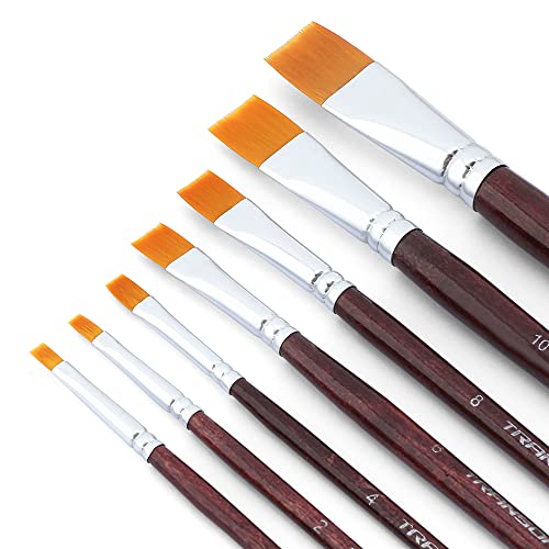 Transon Paint Brushes Set 7pcs for Miniature, Acrylic, Model, Oil, Gouache and Body Painting Suitable for Artist, Students&Kids