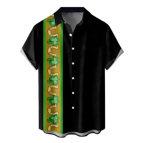 Genérico Camisetas medianas para hombres con estampado alegre en 3D para el Día de los Santos, Camisa casual de manga corta y camisetas negras para hombres de manga corta, Le Noir, XL