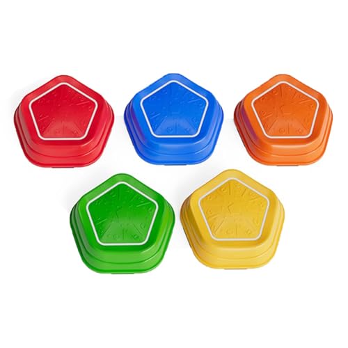 Calo 5Pcs Light Up Stepping Stones with Music, 5 Rechargeable Batteries, Balance Sensory Stepping Stones for Kids Toddler 3-5 Indoor Outdoor Play with Light&Music, Upgraded PVC, Support 200LBS
