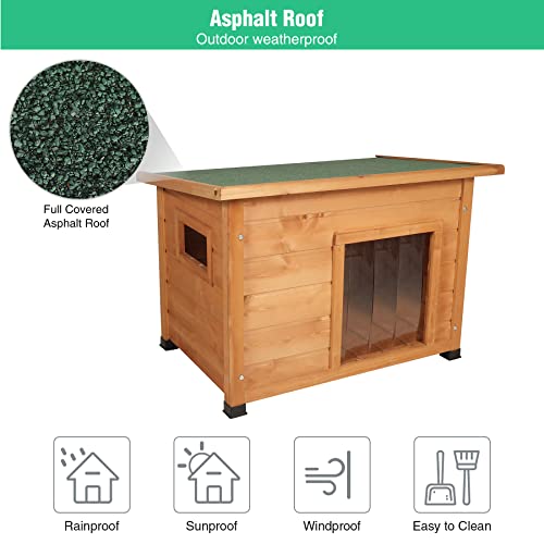 Stonehomy Wooden Dog House Outdoor For Small Medium Dogs, Ceder Insulated Warm Dog House Weatherproof With Door And Window For Winter #TOP4