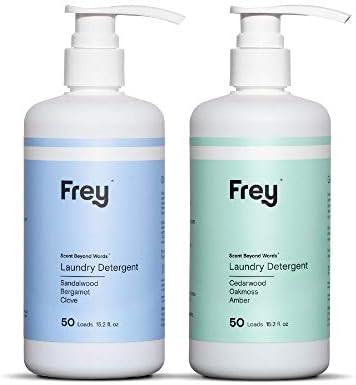 FREY Concentrated Natural Laundry Detergent - 50 Concentrated Loads of Long Lasting High Efficiency Liquid Laundry Detergent - Eco Friendly Blend of Great Smelling Biodegradable Natural Ingredients
