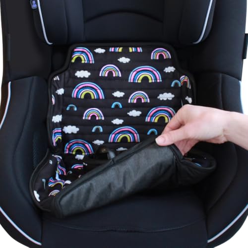 Hygge Sheets Car Seat Protector for Potty Training | Pushchair Protection from Food and Drinks | No Leaks | Fits Group 1 Toddler Car Seats and Pushchairs | Rainbow