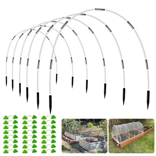 OOTONAT 8FT Garden Hoops Grow Tunnel Kit - Rust-Free Fiberglass Frame for Raised Beds, 36pcs - DIY Plant Support for Garden Netting, Row Covers, and Greenhouse Protection