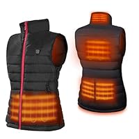 Dr. Prepare Women’s Heated Vest, Lightweight Heating Gilet for Women with 3 Heating Levels, 6 Heating Zones, Adjustable Size for Hiking Camping, Large (Battery Pack Not Included)