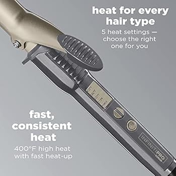 INFINITIPRO BY CONAIR Tourmaline 1-Inch Ceramic Curling Iron, 1-inch barrel  produces classic curls – for use on short, medium, and long hair
