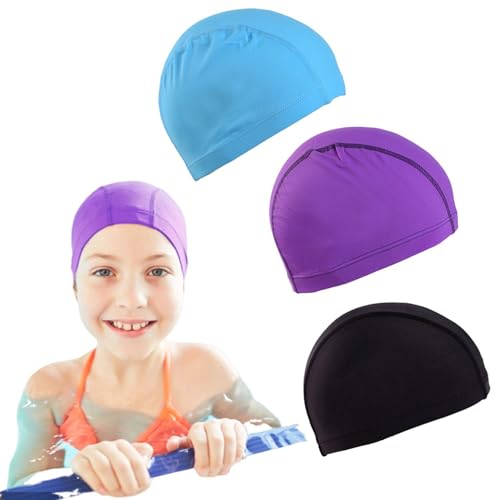 TownTop 3 Stück Badekappe Kinder & Erwachsene, Unisex, Nylon,...