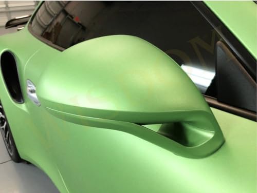 Image of WISDOM Apple Green Matt Metallic Vehicle Wrap Vinyl matt Finish Easy Apply Air-Release Weatherproof DIY Car & Motorcycle (Apple Green Metallic, 20 Inch X 7 Feet)