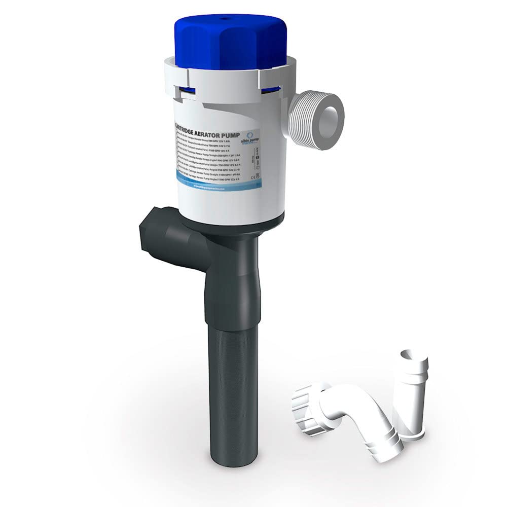 ALBIN PUMP MARINE Cartridge Aerator Pump 500 GPH Straight - 01-05-077, White