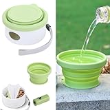 The Dog goes Out The Water Cup Portable Three-in-one pet to Drink The Water Bowl The Outdoor Traveling Cup Feeder (Green, 150ml)